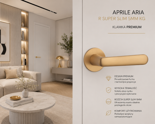 APRILE ARIA KG – luksusowy minimalizm w kolorze złotego matu