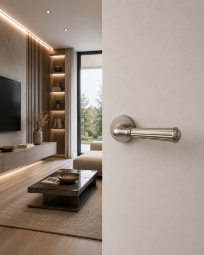 Klamka STILE ARIDA R SLIM 7 mm MSN – nikiel | Nowoczesna klamka premium do drzwi wewnętrznych