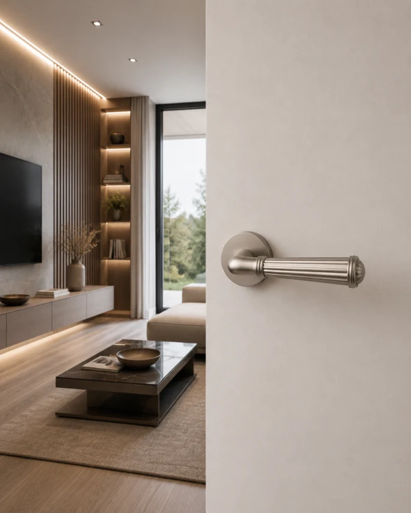 Klamka STILE ARIDA R SLIM 7 mm MSN – nikiel | Nowoczesna klamka premium do drzwi wewnętrznych