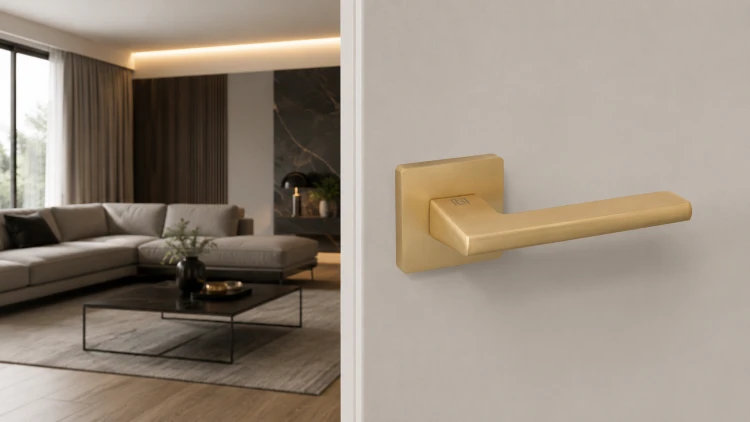 Klamka GIZA  satyna mosiądz BLITZ – elegancja premium