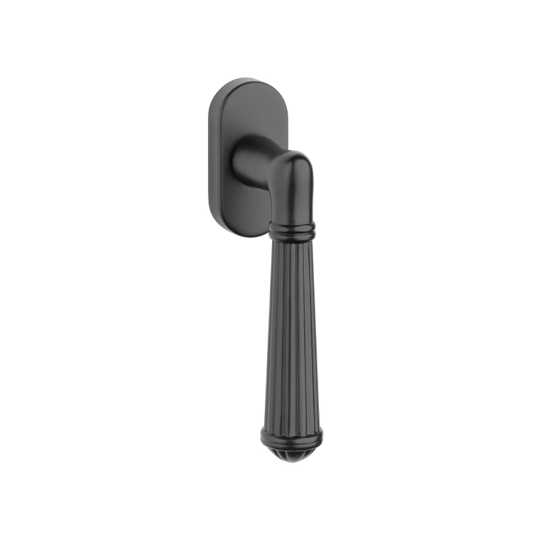 Klamka okienna STILE ARIDA R BLACK – czarny mat | Designerska klamka okienna premium z kolekcji Simple