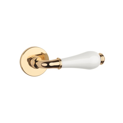 Klamka APRILE DIANELLA R SLIM 7 mm LG White Ceramics | Złoty Polerowany Premium