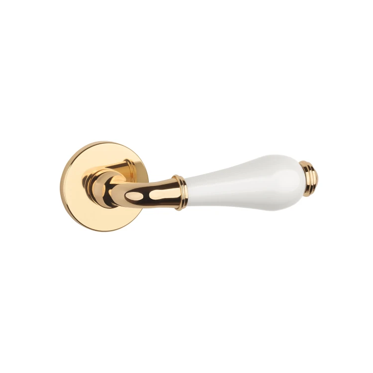 Klamka APRILE DIANELLA R SLIM 7 mm LG White Ceramics | Złoty Polerowany Premium