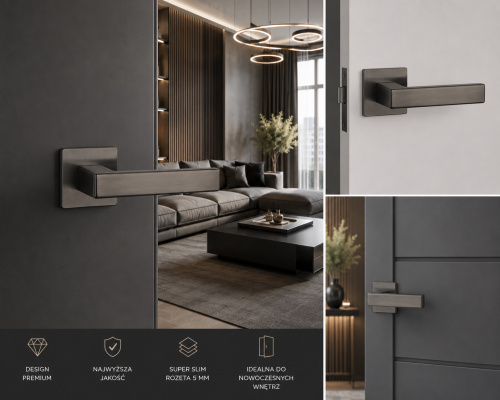 Klamka APRILE TILIA Q SUPER SLIM 5 mm US-A PVD Antracyt Matowy | Premium