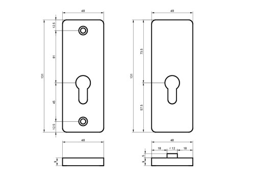 Szyld zewnętrzny BARON Inox 105 na wkładkę | ALUBRASS | Szyld do drzwi zewnętrznych