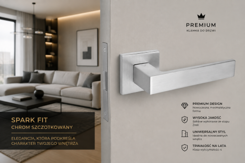 Klamka Spark Fit chrom szczotkowany – minimalistyczny design i wysoka trwałość