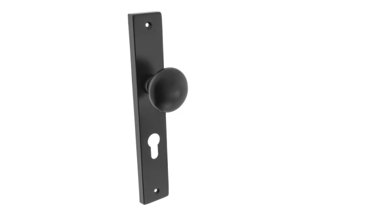 Gałko-gałka ALUBRASS 90 mm czarna na wkładkę do furtek