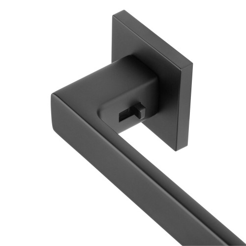 Klamka APRILE ZELKOVA Q LOCK BLACK LEFT – czarny mat, rozeta kwadratowa Q SLIM 7 mm